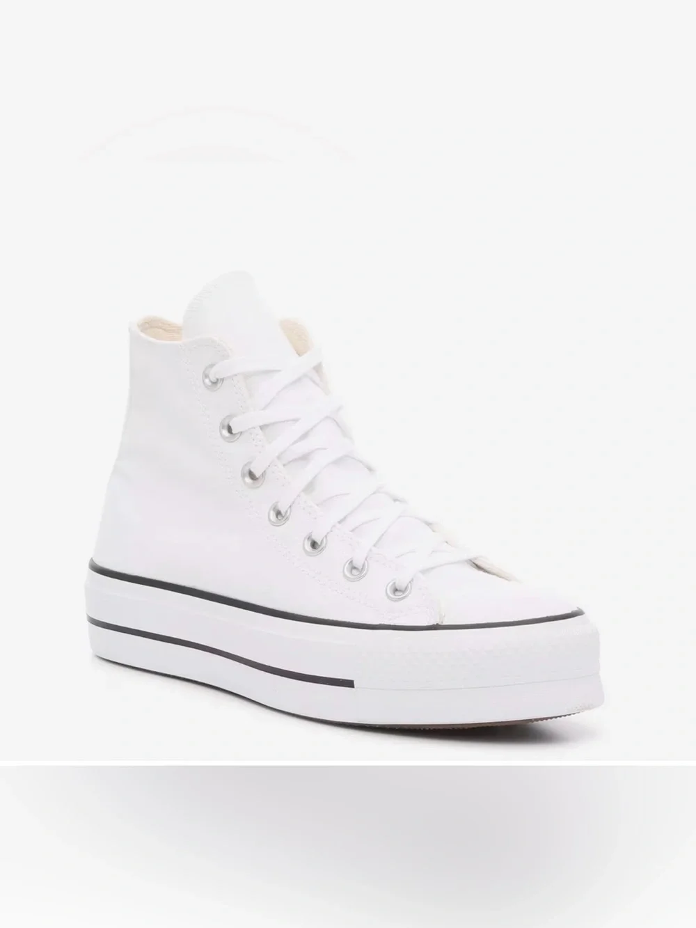 Converse Platform High Top Sneakers - White with Black Trim - Picture 2 of 9
